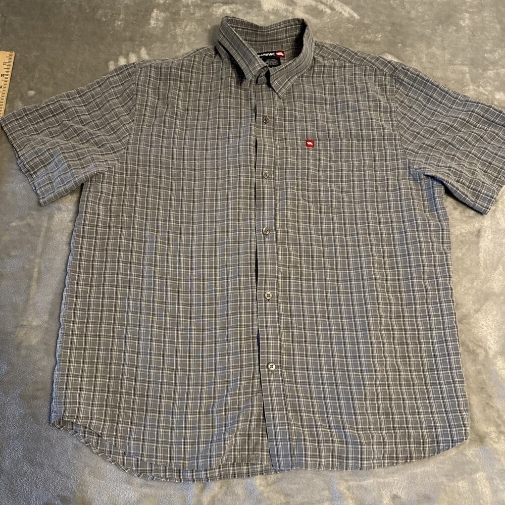 Tony Hawk L Plaid Short Sleeve Button Up Shirt Skate Surf Streetwear